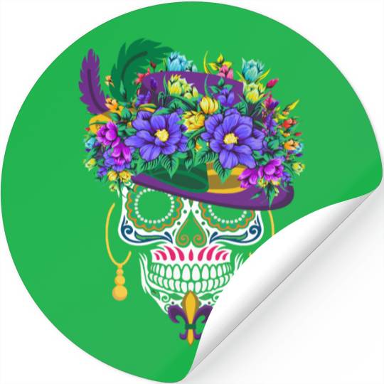 Mardi Gras Costume Dia De Los Muertos Flower Sugar Stickers