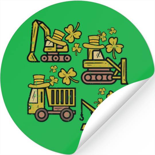 Kids Irish Construction Truck Crane Toddler Boys S Stickers