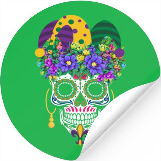 Mardi Gras Mask Dia De Los Muertos Flower Sugar Stickers