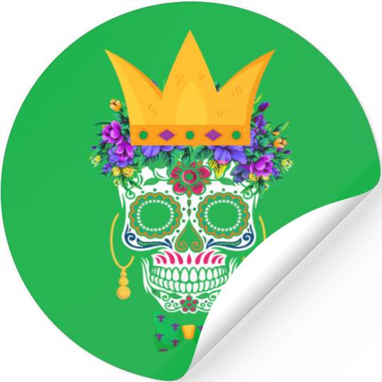Mardi Gras Mask Flower Sugar Dia De Los Muertos Stickers