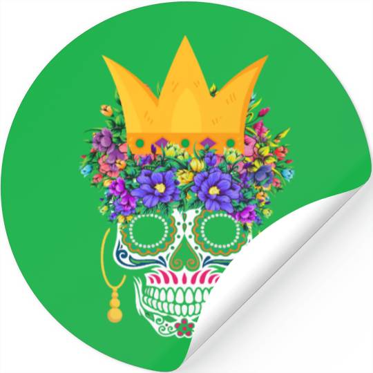 El Dia De Los Muertos Mardi Gras Costume Flower Stickers