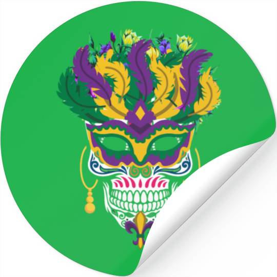 Mardi Gras Costume Dia De Los Muertos Flower Sugar Stickers
