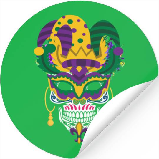 Mardi Gras Mask El Dia De Los Muertos Flower Sugar Stickers