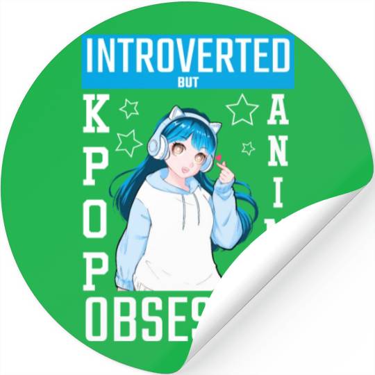 Introverted But KPop And Anime Obsessed Cute Manga Stickers