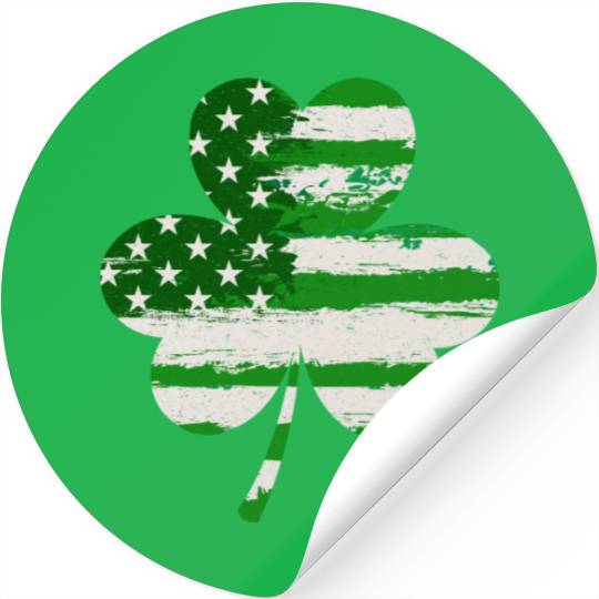 USA Shamrock lucky charm United States Stickers