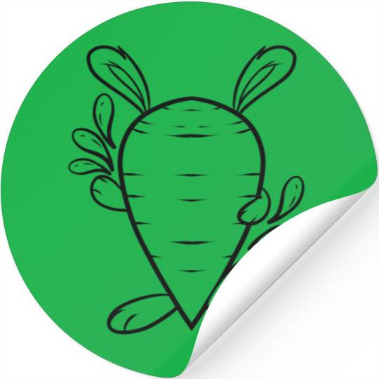 Easter Bunny Carrot As Color In Easter Stickers