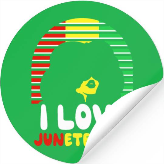I Love Juneteenth 1865 Black American African Stickers