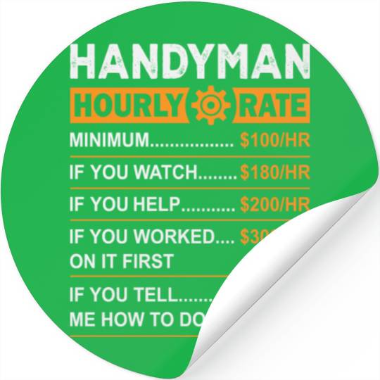 Handyman Hourly Rate Stickers