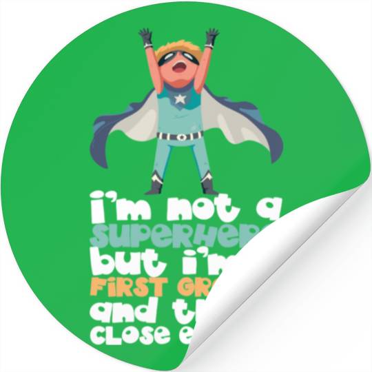 Back To School Superhero First Grader Stickers