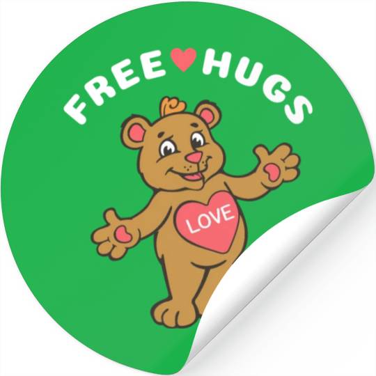 Free Hugs Teddy Bear Stickers