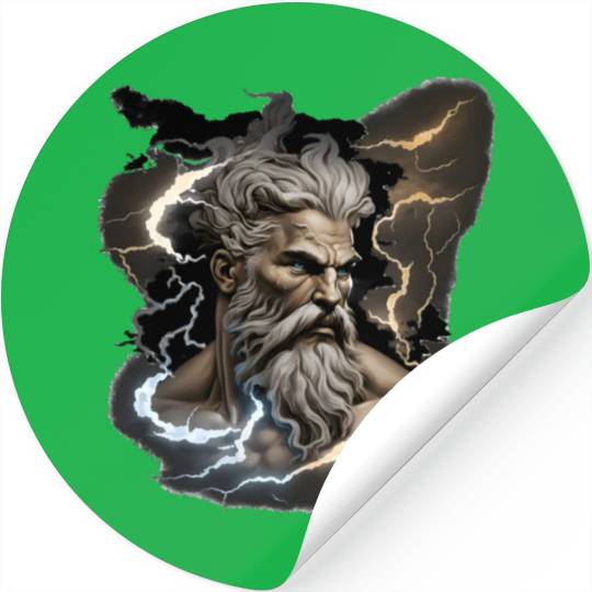 Zeus - A Colorful Tribute to the Greek God of Sky Stickers