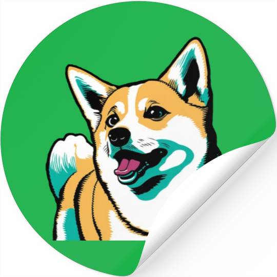Popart Shiba Inu Stickers