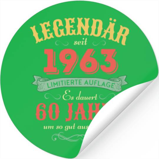 60th Birthday Vintage 1963 Stickers