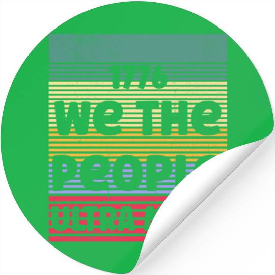 1776 We The People Ultra Retro Vintage Sunset Stickers