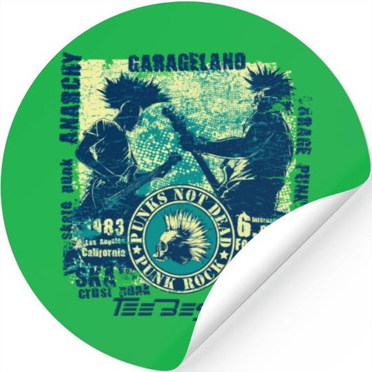 Punk Rock Skull Guitar Concert Stickers