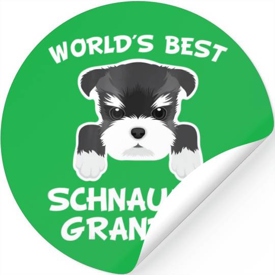 Mens World s Best Schnauzer Grandpa Dog Granddog Stickers