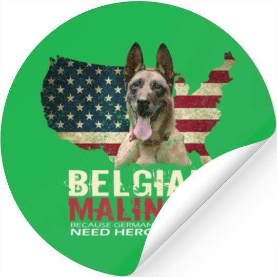 Doggie USA Dog Owner USA Lover Belgian Malinois Stickers