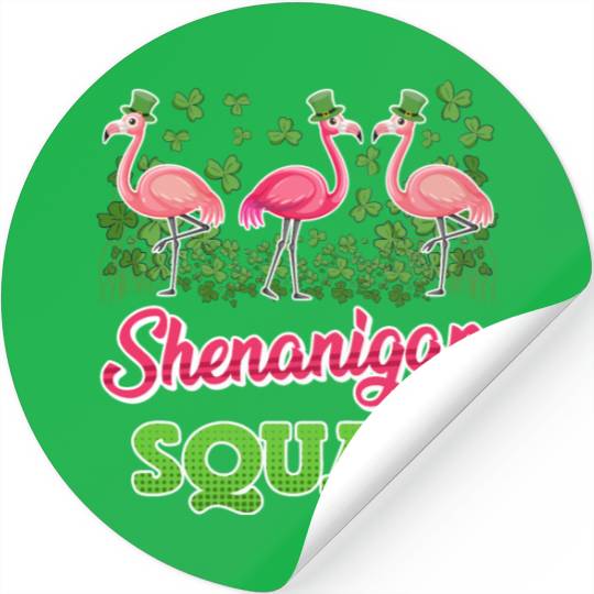 Flamingo Shenanigan Squad St. Patrick's Day Stickers