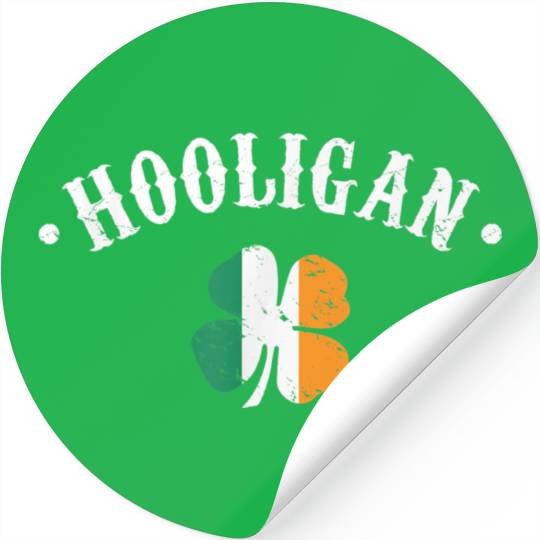 Hooligan St Patricks Day Irish Shamrock Flag Stickers
