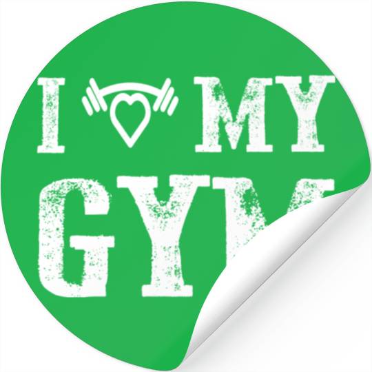 i love my gym funny valentine's day vintage Stickers