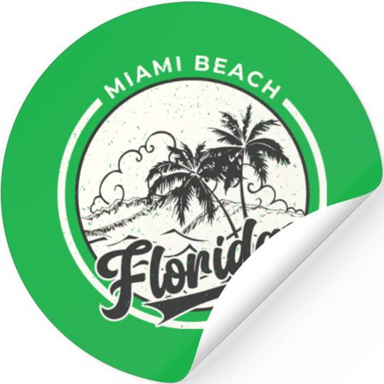 vintage Miami beach, Summer beach Stickers