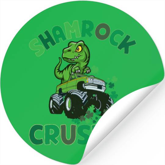 St. Patrick's T. rex Monster Truck The Shamrock Stickers