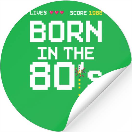 1988 Birtday Retro Gamer Pixel Born in the 80s Stickers