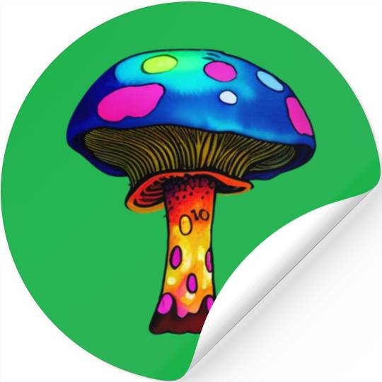 Trippy Psychedelic Rave Trip Mushrooms Goa Stickers