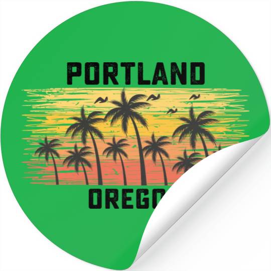 Portland Oregon Summer Retro VIntage Vacation Stickers