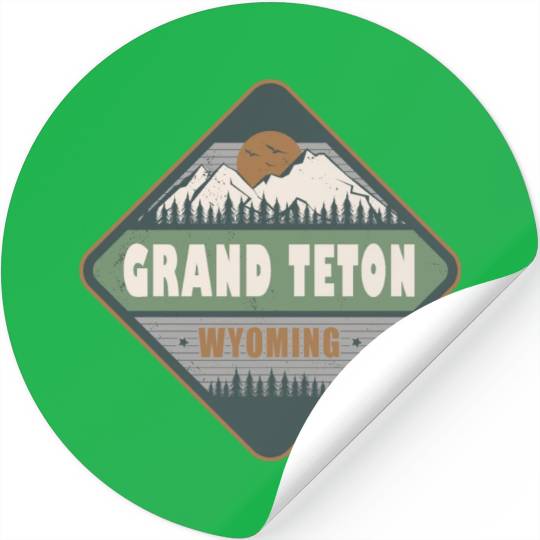 Grand Teton Wyoming US Vintage Hiking Design Stickers