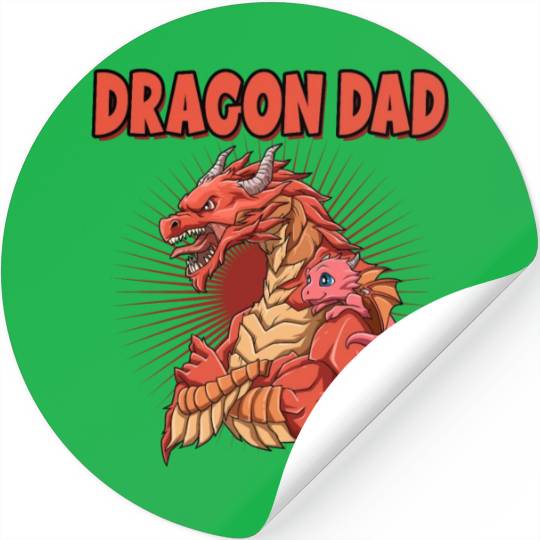 Dragon Dad for a Dragon lover dragon fan Stickers