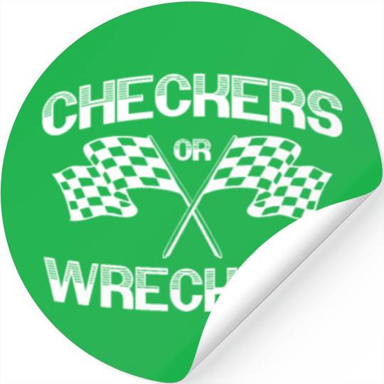 Checkers Or Wreckers Racing Motorcycle Motorsport Stickers