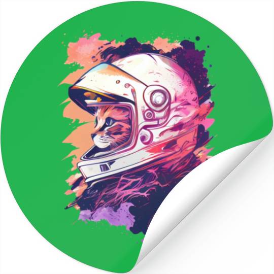 Aesthetic Vaporwave Space Cat 80s 90s Astronaut Stickers