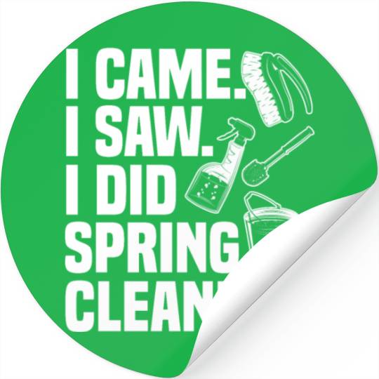 Funny Spring Cleaning Design Stickers