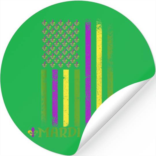 Mardi Gras US American flag Mardi Gras 2023 Stickers