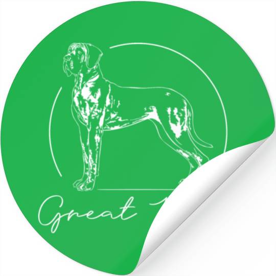 Great Dane portrait dog mom Stickers