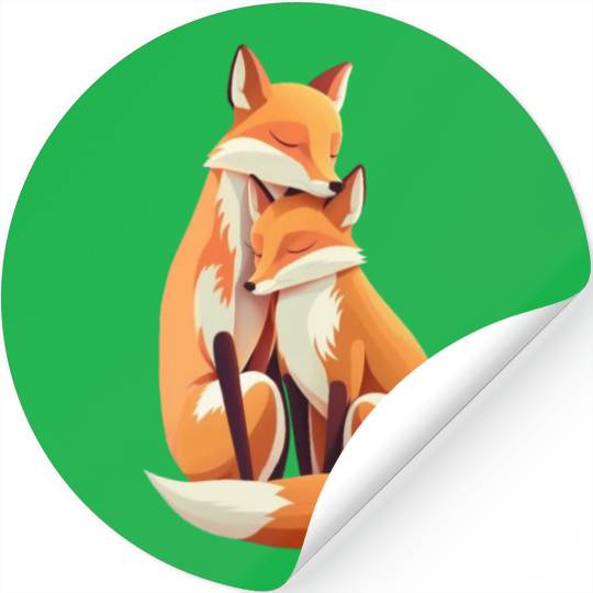 Fox forest animal foxes siblings bro sis nature Stickers