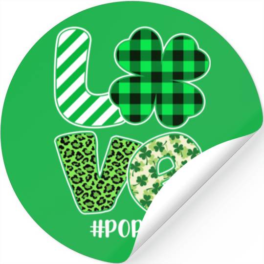 Love Poppie Green Plaid Leopard Shamrock Stickers