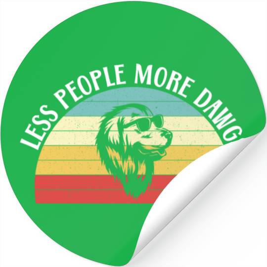 Less People More Dogs Golden Retriever Lover Stickers