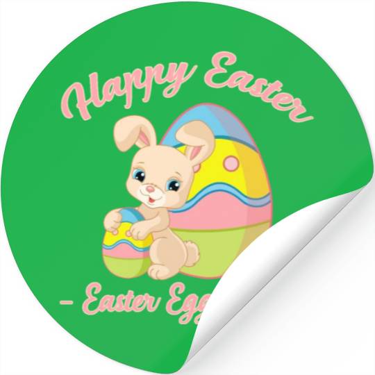 Happy Easter Egg Hunt Bunny Gift Stickers