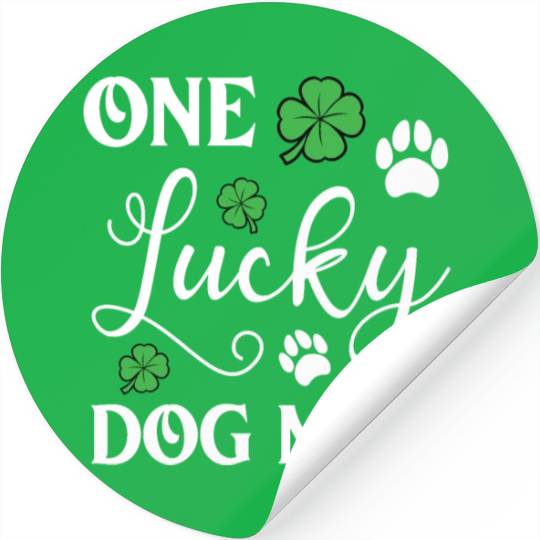 One Lucky Dog Mom Funny St Patricks day Stickers