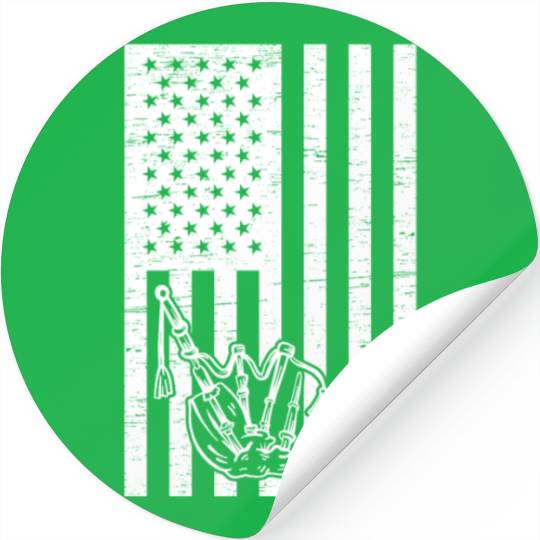 Bagpipe American Flag Bagpiper US Flag Bagpipe Stickers