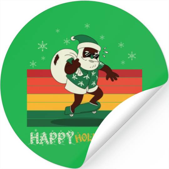 African American Santa Claus Stickers