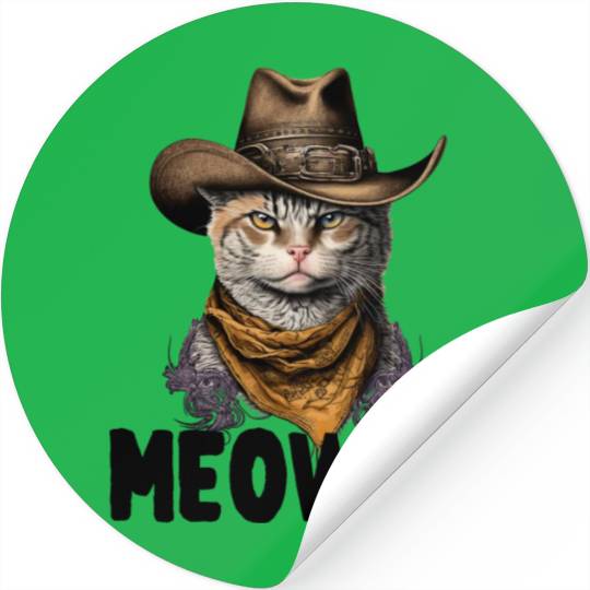 Meowdy Cat Meme Country Meow Howdy Funny Stickers