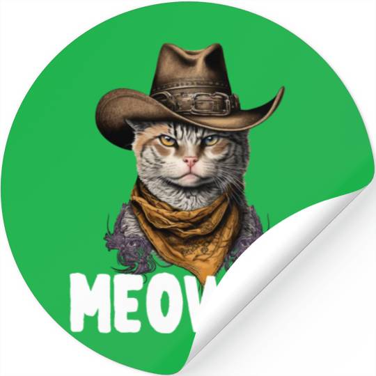 Meowdy Cat Meme Country Meow Howdy Funny Stickers
