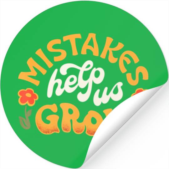 Mistakes Help Us Grow Stickers Positive Groovy Retro