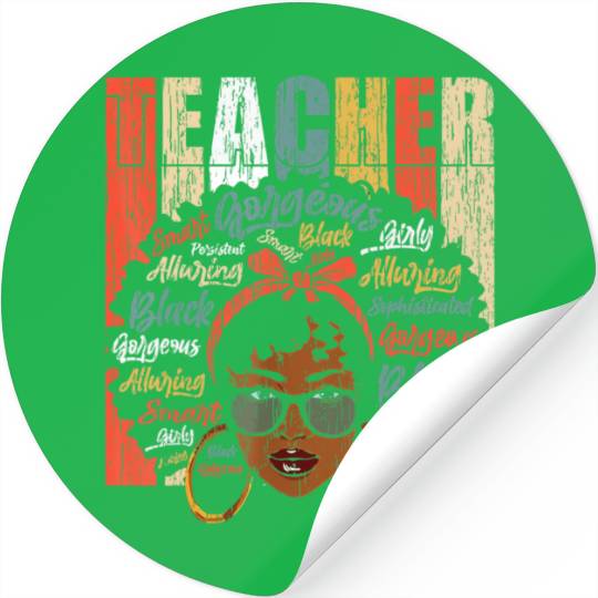 Black Smart Teacher Afro Love Melanin African Amer Stickers