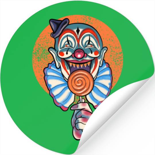 Horror Candy Corn Clown Stickers