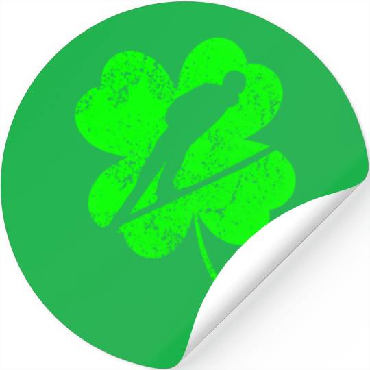 Ski-jumping St. Patrick's day shamrock Stickers