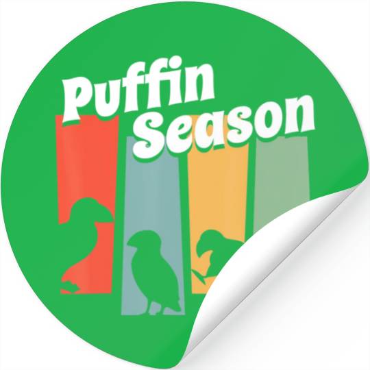 Funny Puffin Season Retro Vintage Puffin Lover Stickers